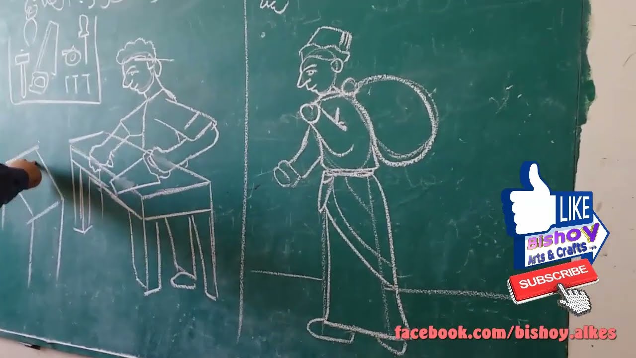 درس رسم الحرف اليدوية رسم السقي و رسم النجار تربية فنية