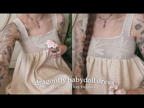babydoll dress crochet pattern Picnic Dress // Crochet Pattern // Cottagecore Babydoll Style Gingham Dress   Crochet Dress Pattern