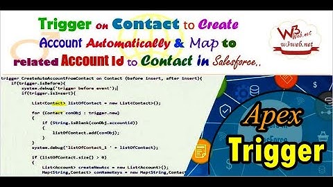 Apex Trigger to create account automatically whenever contact is created in Salesforce | #salesforce