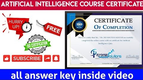 Artificial Intelligence Quiz Certificate | AI Free Certificate | |#Short_trick_Science