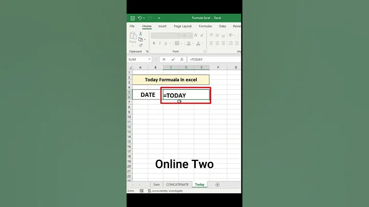 Today Formula in Excel