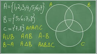 Set Theory. MAT2611, MAT1503,  A union B, A intersection B, symmetric difference of A and B and C