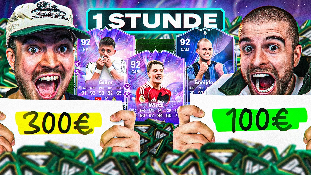 100€ vs 300€ PRANK! 😂😂 NEUER ACCOUNT! WER erreicht MEHR in 1 STUNDE in FC 26 🔥🤯