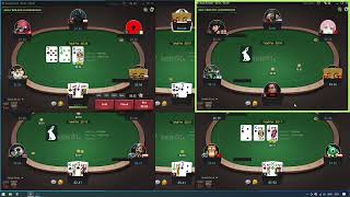 Poker bot plays 6 tables Rush & Cash on GGPoker screenshot 2