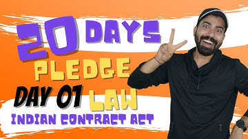 CA FOUNDATION I DAY #01 I LAW I Indian Contract Act PART 01 I 20DAYSPLEDGE I SESSION 2020-21