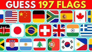 GUESS 197 FLAGS IN 3 SECONDS! 🌍 Easy, Medium, Hard &amp; Impossible Flag Quiz Challenge
