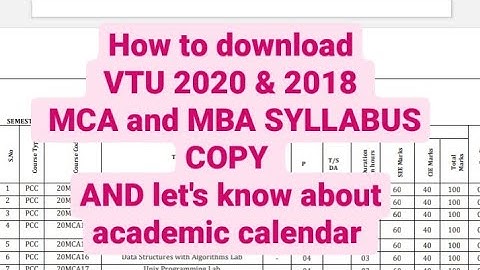 🙋How to download VTU 2020 & 2018 MCA and MBA SYLLABUS COPY ND let