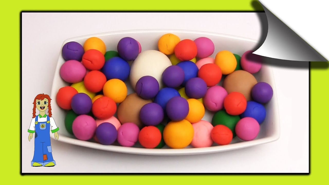 Learn Colours and Numbers with Amber! Play Doh Colourful Balls!