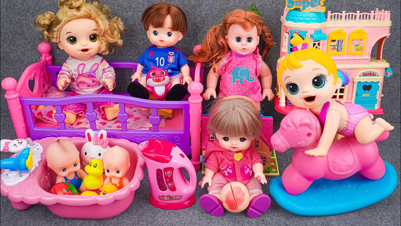 [💸toy asmr💸] Ultimate Pink Princess Villa and Rocking Bed Set ASMR 🍭 Review Toys (No Talking)