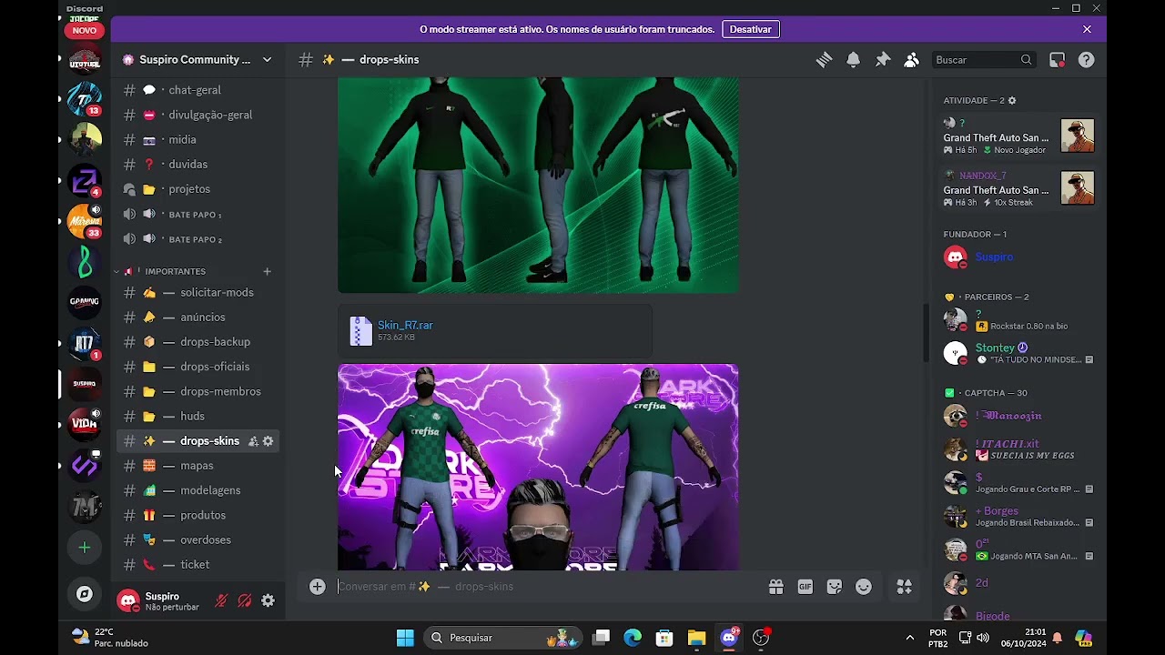 Melhor Discord de Drops [MTA] BACKUPS, MODS EXCLUSIVOS, SKINS, MAPAS