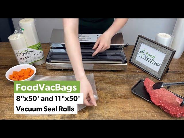 Foodsaver Compatible Vacuum Sealer Bags - (4) 8 x 50' Freezer Storage FoodVacBags Rolls