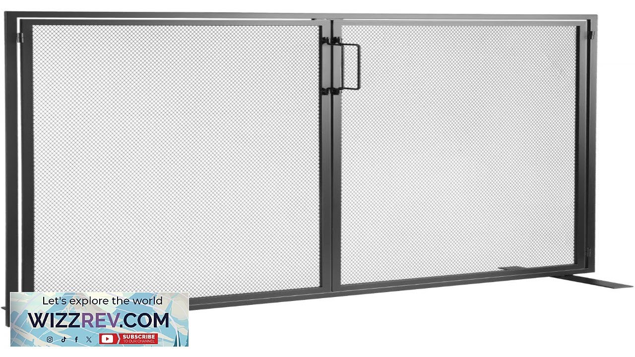 VEVOR Fireplace Screen 1 Panel with Door Sturdy Iron Mesh Fireplace Screen