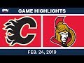 NHL Highlights | Flames vs. Senators - Feb 24, 2019