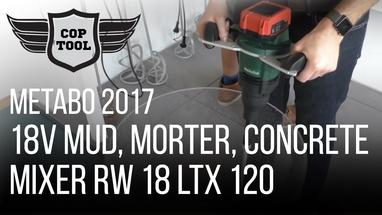 Metabo 18V Mud, Morter, Concrete Mixer RW 18 LTX 120 YouTube