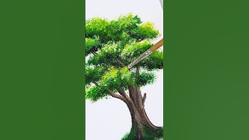 Easy Tree Acrylic Painting #CreativeArt #Satisfying #art