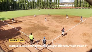 Konsep Bermain Permainan Softball 'Runner di Base 1, Arah Bola ke Infield'