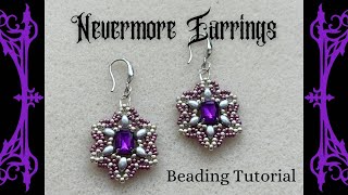 Nevermore Beaded Earrings Tutorial | Wednesday Dark Academia Gothic Earrings