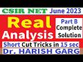 Real Analysis Part B | CSIR NET June 2023 | Short Cut Tricks