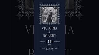 Old Money Navy Digital Wedding Invitation Video | Animated Save the Date Template