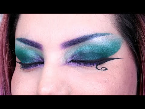 Maquiagem Alternativa - Sombra verde água (teal) e roxa | Maquiagem Beija-flor |