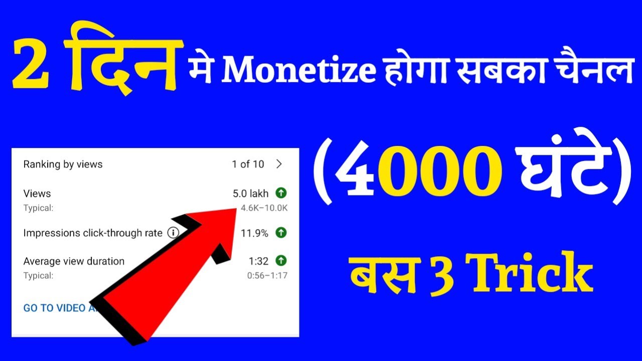 How to monetize youtube channel | How to complete 4000 hours watch time ...