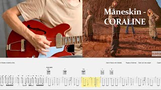 Måneskin - CORALINE (Guitar tutorial) + Solo