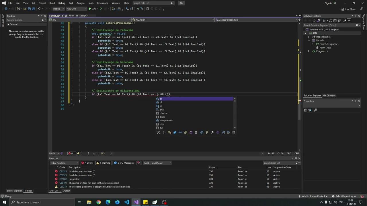 IKS OKS U C#! Kako napraviti Iks Oks u C# (How to make Tic-Tac-Toe in ...