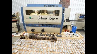 WEINIG UNIMAT STAR 1000 MOULDER 8,000 RPM W/950 GRINDER + TOOLING & MORE