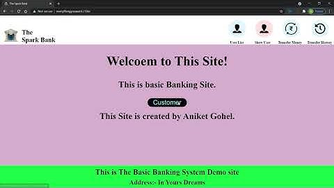 The Spark Foundation Task-1 of Web Devlopment Intern Grip-may Basic Banking System