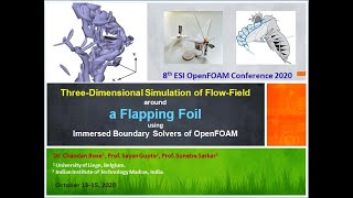 Three-Dimensional Simulation of Flow-Field around a Flapping Foil using IBM Solvers of OpenFOAM