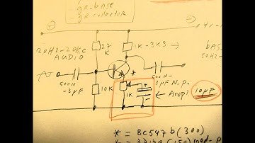 The 1 transistor grounded emitter circuit explained: 10-300 x amplification for audio and HF (demo)