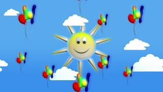 Солнышко и шарики Детский фон