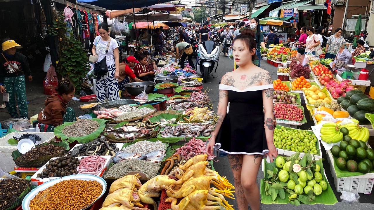 CAMBODIAN Food Market 2026 - Walking Tour in Toul Tom Poung Market, Phnom Penh