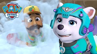 Everest sauve Alex et M. Porter de la tempête de neige !  PAW Patrol dessins animés pour enfants