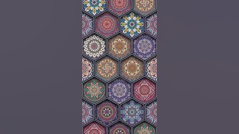 Religious retro mandala hexagon Animated