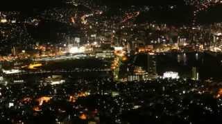 日本三大夜景-長崎の回転夜景【稲佐山】（微速度撮影）Time lapse／Night view of Nagasaki．(Japan three great night view)