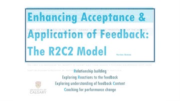 Enhancing Acceptance & Application of Feedback: The R2C2 Model (2)