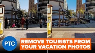 remove tourists from photos in photoshop - stack mode tutorial