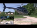 Helicopter flight multi camera view start up and take off. Bell Jetranger 206