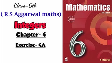 CLASS-6TH / MATHS/ CHAPTER-4/ INTEGERS /EXERCISE- 4A / R S AGGARWAL MATHS SOLUTION