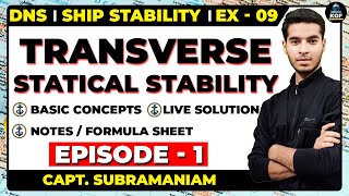 Transverse Statical Stability | Ex - 9 |  Ship Stability | DNS | @captain_kapeesh
