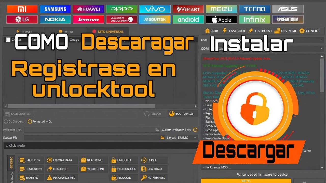 Descargar, instalar, y registrarte en unlocktool