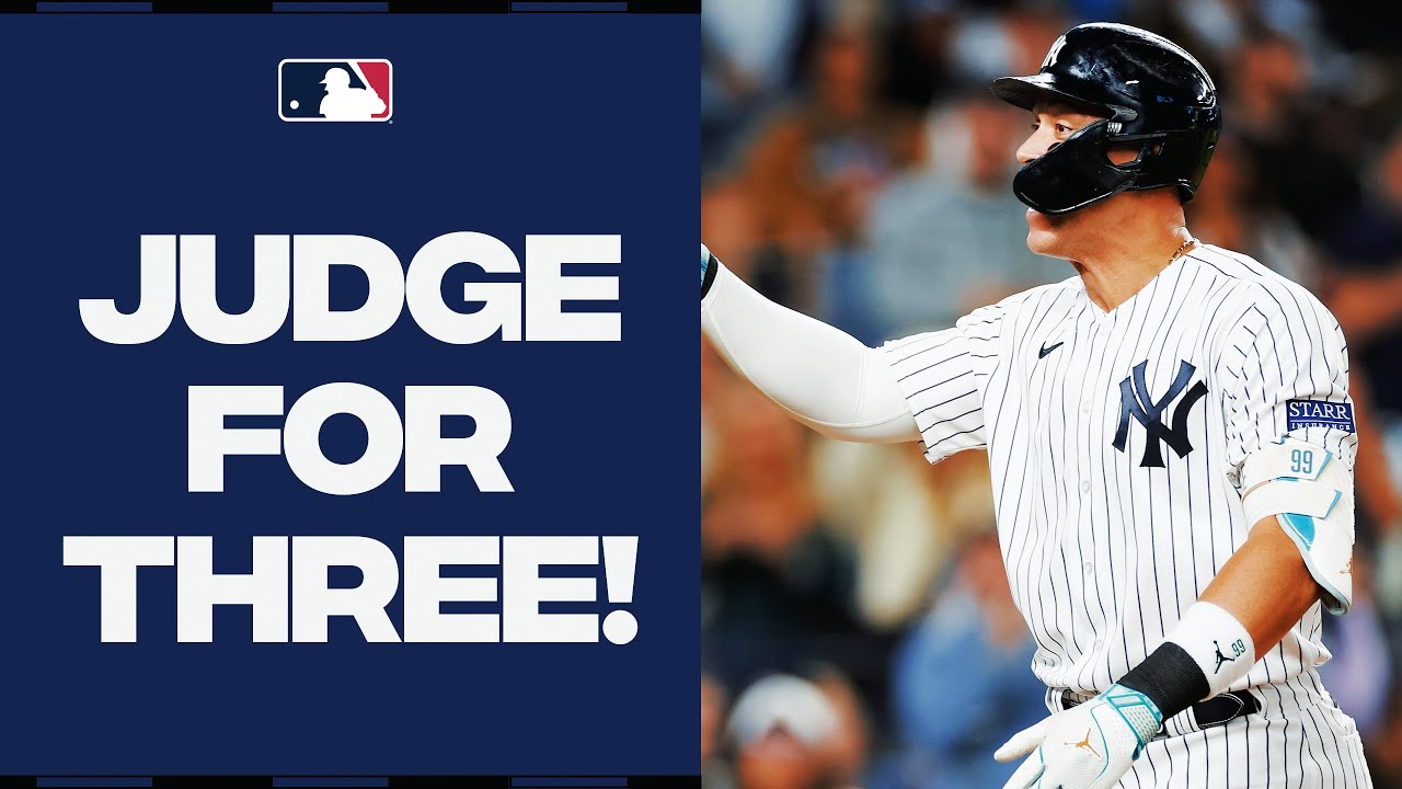 Aaron Judge clobbers THREE homers in one game!