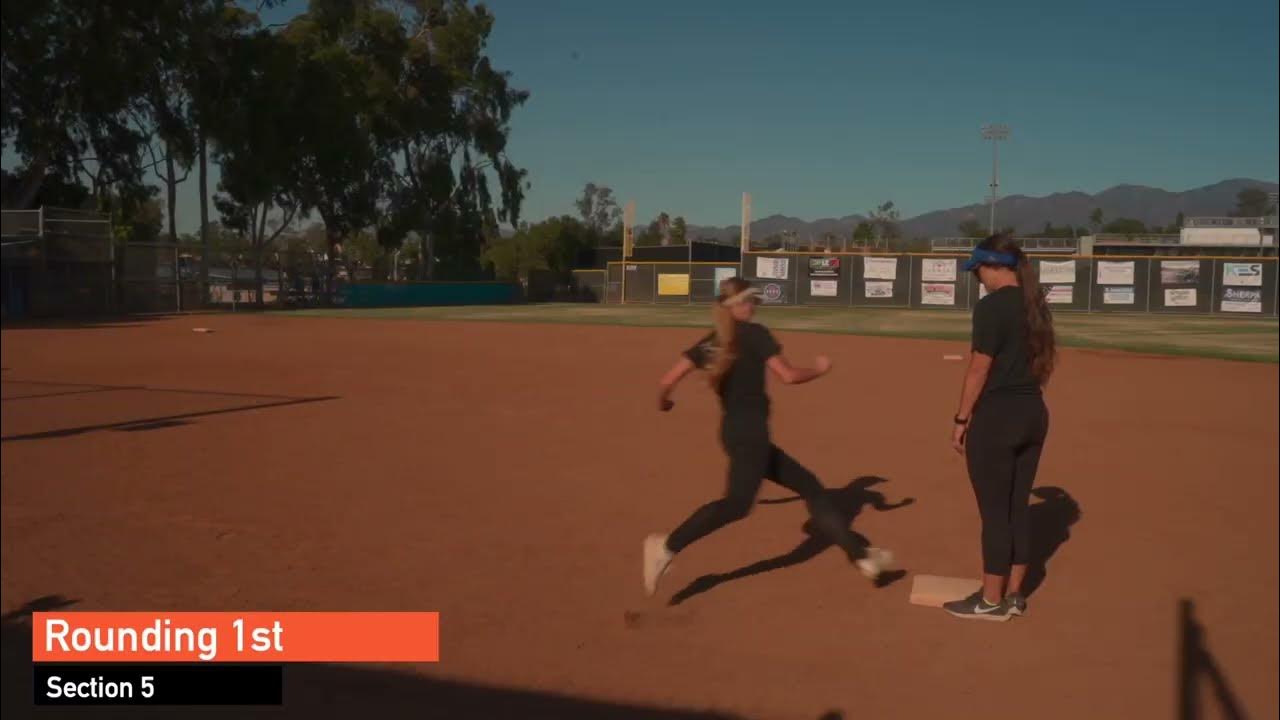 Girls Fastpitch Softball Running Drills Rounding 1st YouTube