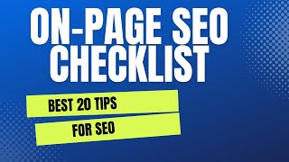 On-Page SEO Checklist | 20 Steps to a Perfectly Optimized Page |