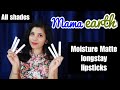 *New* mamaearth moisture matte longstay lipsticks detailes review + All shades hand &amp; lip swatches