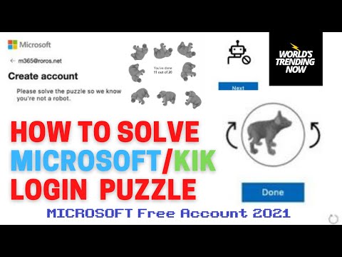 How to SOLVE Microsoft / kik Login Puzzle 2021 (Create Microsoft free Account 2021)