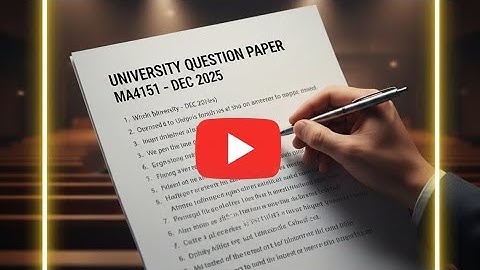 MA4151 Exam Question Paper Analysis | Dec 2025 | Question View