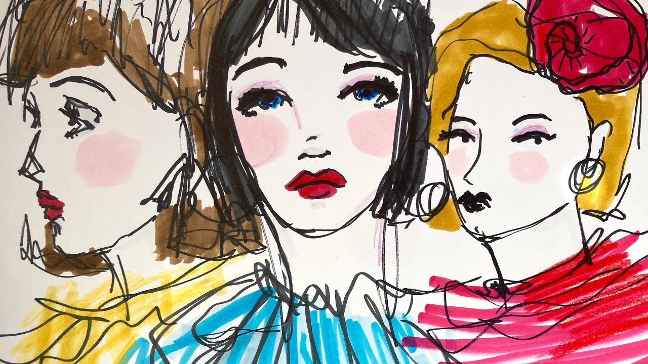 Простые советы по рисованию лица — вид спереди и сбоку.