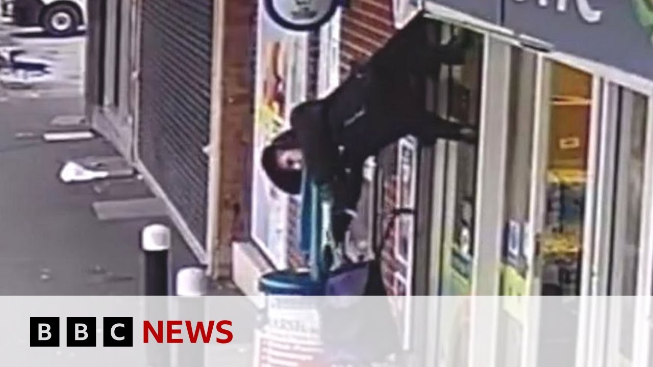 TikTok fame for woman dangling from shop shutters | BBC News